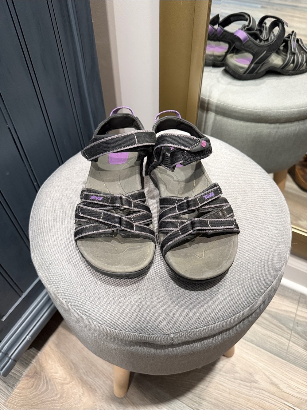 Teva Tirra Black & Purple Sport Strapped Sandals